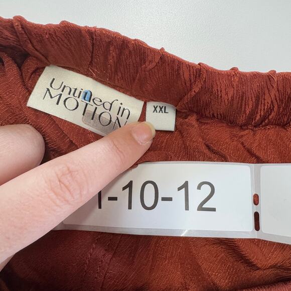 Untitled In Motion Pants Womens XX Large Orange Pink Piped Satin Wide Leg - Picture 7 of 12